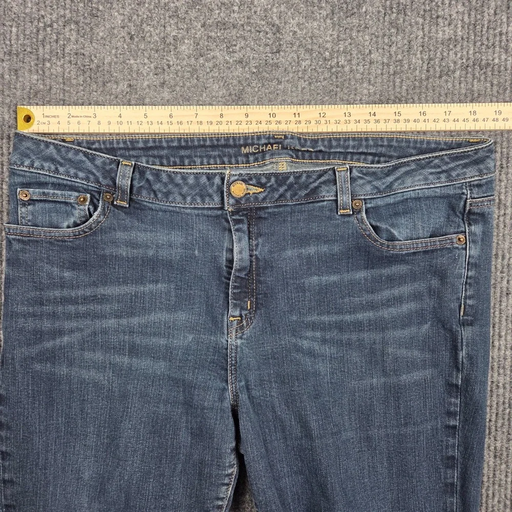 Michael Kors‎ Womens 16S Dark Wash Bootcut Denim Jeans Blue Mid Rise Stretch